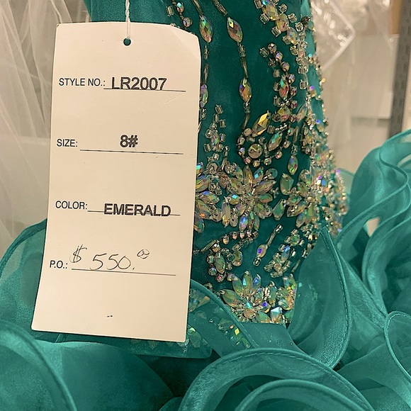 Little Rosie Pageant Gown . NWT full skirt and sweeping train. - Picture 4 of 8